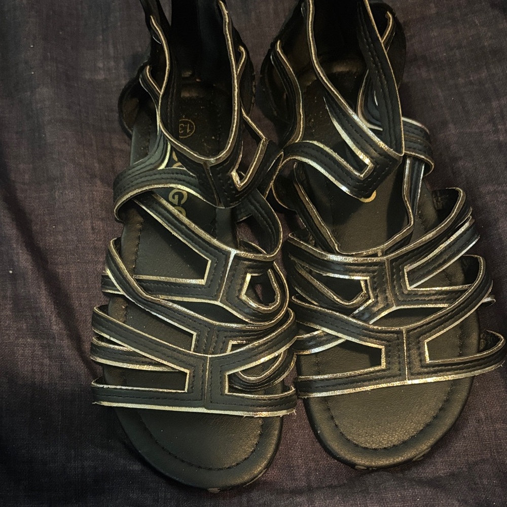 Elegant Black Kids Sandals